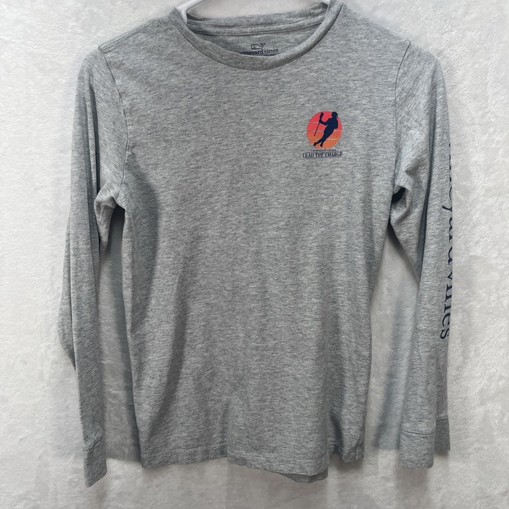 Vineyard Vines Long Sleeve Shirt Boys Medium 12-14 Lacrosse Fall Winter